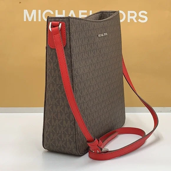 MICHAEL KORS Jet Set Travel Large Logo Messenger Bag BRIGHT RED